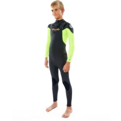 Rip Curl Junior Dawn Patrol 3/2mm Chest-Zip Wetsuit - Lemon