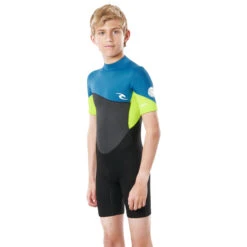Rip Curl Junior Omega 1.5mm Shorty Wetsuit - Neon Lime