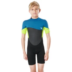 Rip Curl Junior Omega 1.5mm Shorty Wetsuit - Neon Lime -Mystic Store 2021 Rip Curl Junior Dawn Patrol Shorty Wetsuit Neon Lime WSPYFB 8915 3