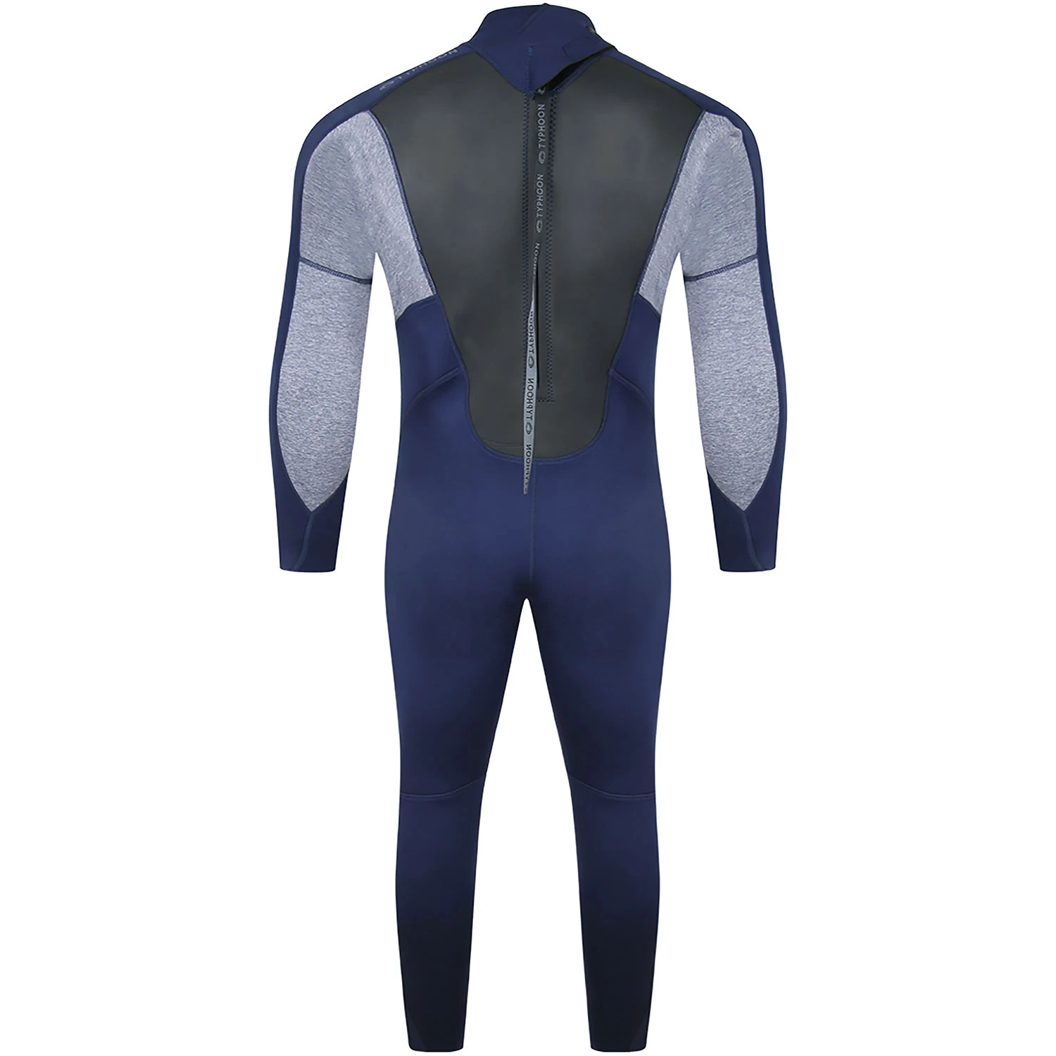 Typhoon Storm3 3/2mm Back Zip Wetsuit - Navy/ Grey Marl 2 Typhoon Storm3 3/2mm Back Zip Wetsuit - Navy/ Grey Marl - Image 2