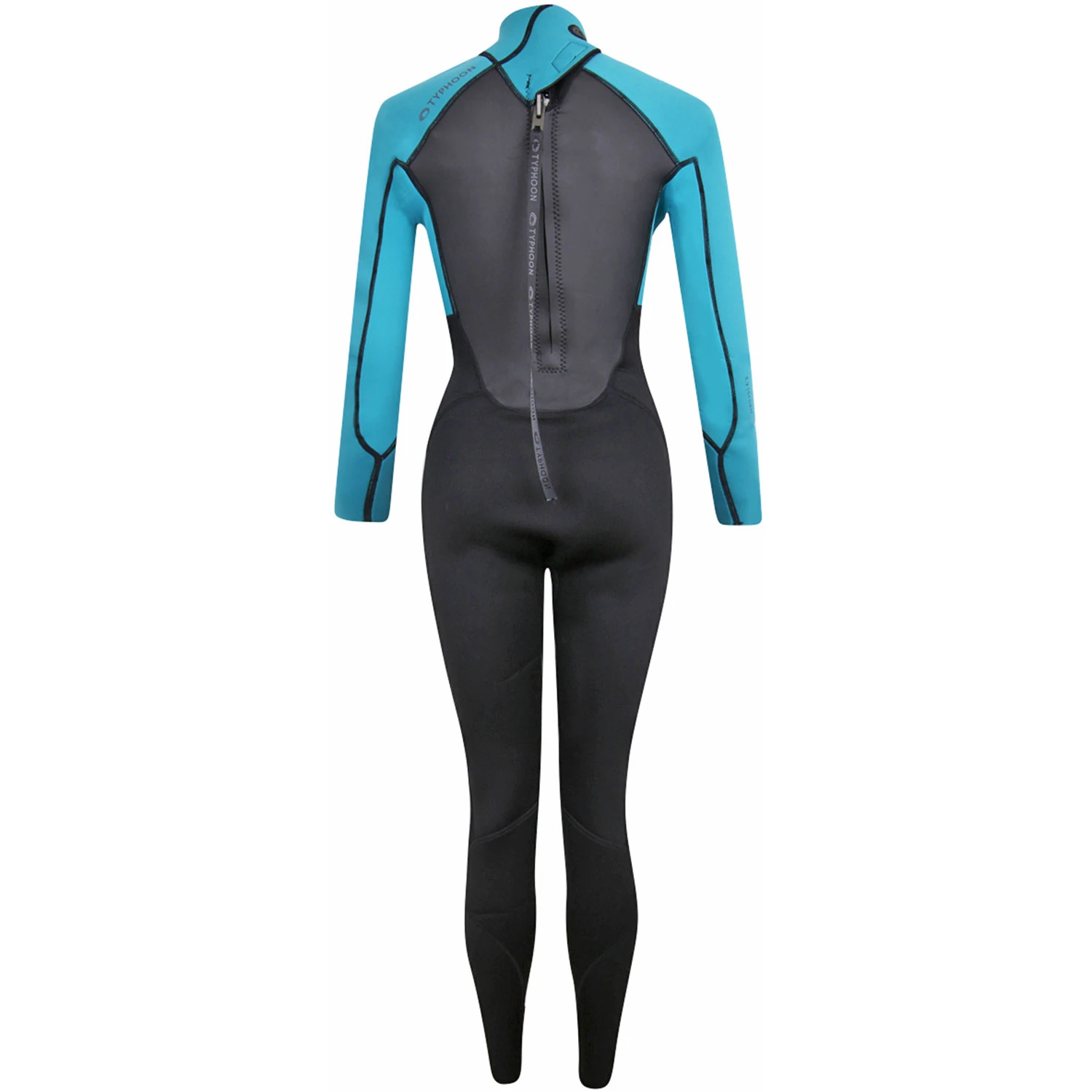 Typhoon Womens Storm3 3/2mm Backzip Wetsuit - Aqua 2 Typhoon Womens Storm3 3/2mm Backzip Wetsuit - Aqua - Image 2