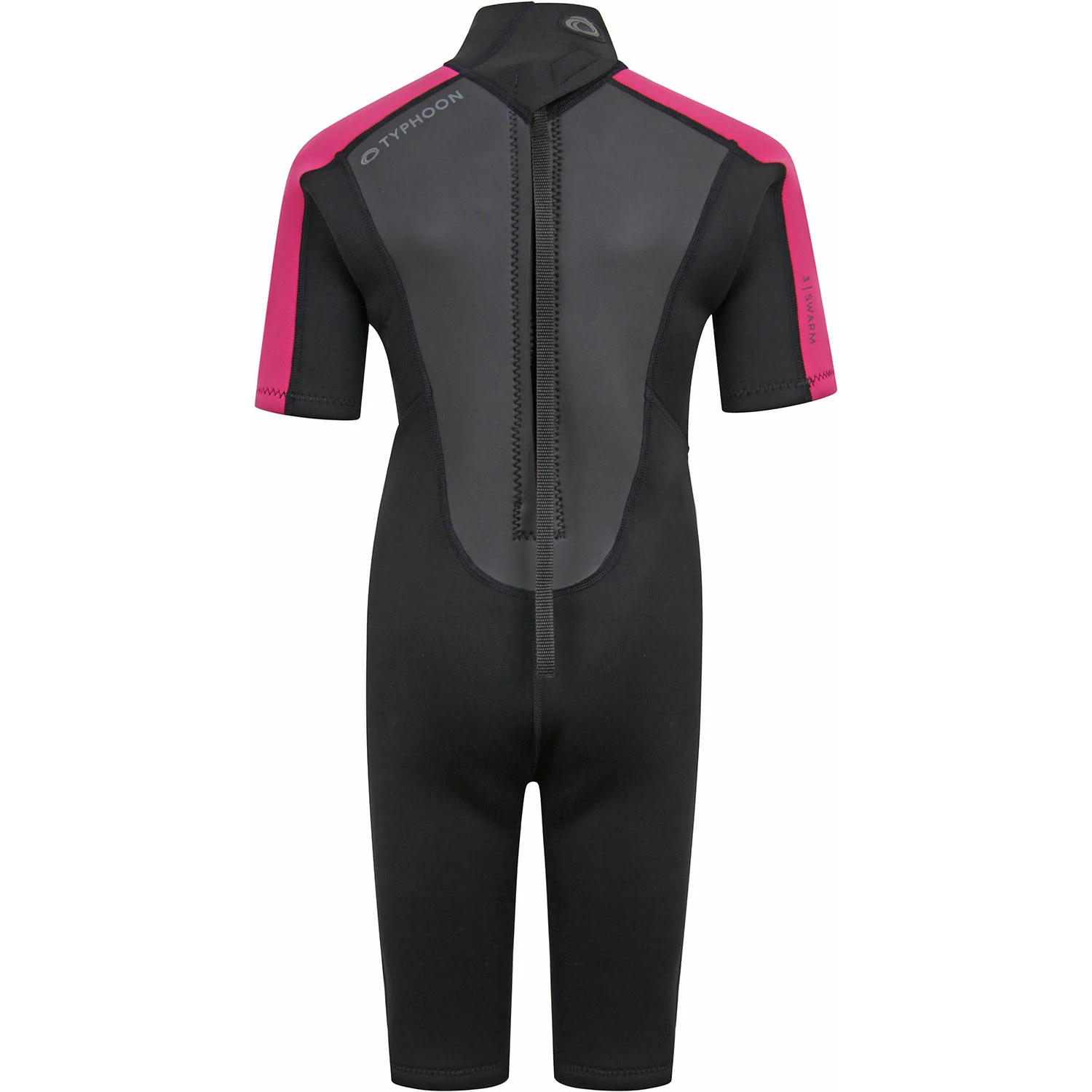 Typhoon Swarm3 Girls 3/2mm Shorty Wetsuit - Black/Pink 2 Typhoon Swarm3 Girls 3/2mm Shorty Wetsuit - Black/Pink - Image 2