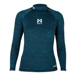 Magic Marine Womens Cube Long Sleeve Rashvest - Dark Blue Melee -Mystic Store 2022 Magic Marine Womens Cube Long Sleeve Rash Guard Dark Blue Melee MM081011 448 01