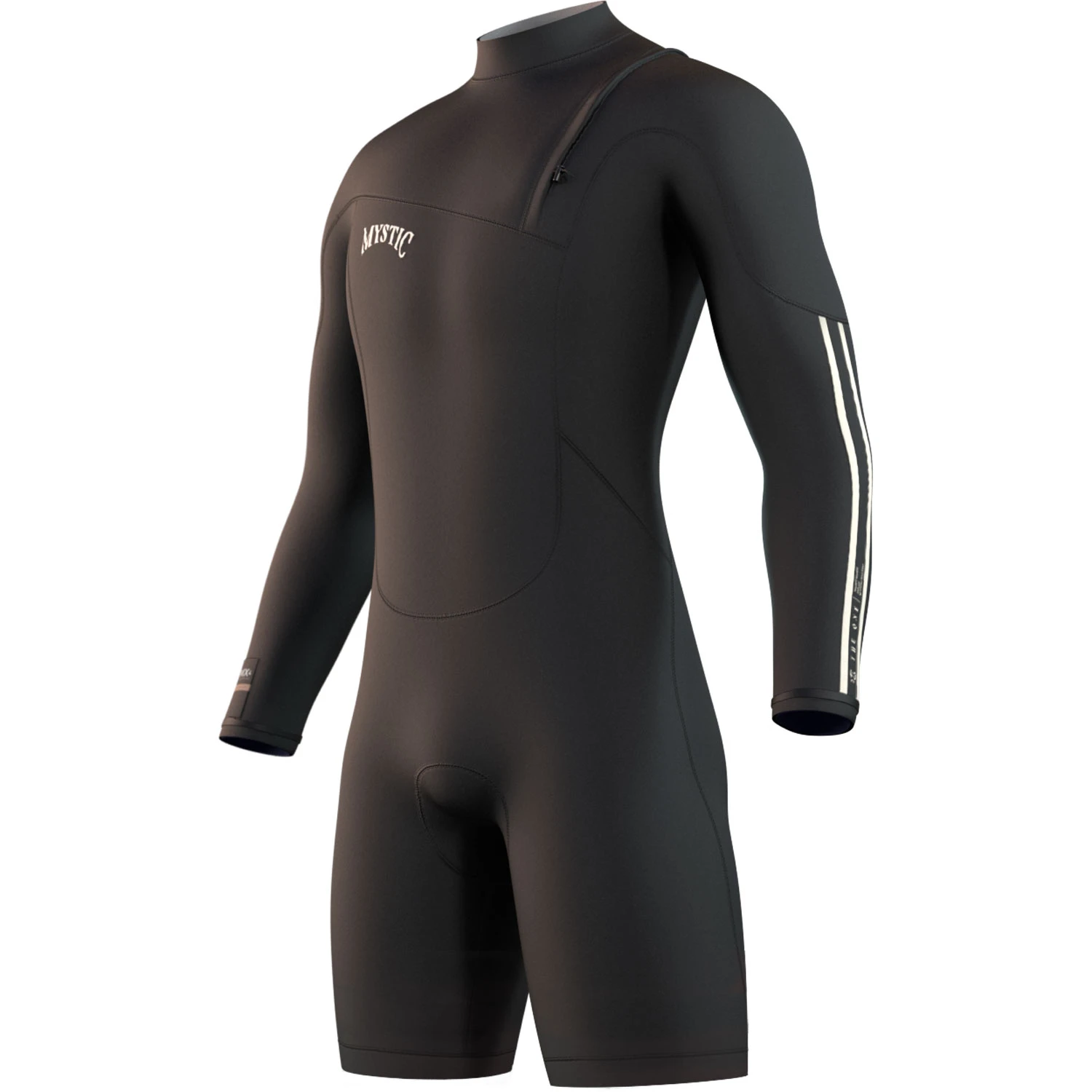Mystic THE ONE 3/2mm Zip-Free Long Arm Shorty Wetsuit - Black 1 Mystic THE ONE 3/2mm Zip-Free Long Arm Shorty Wetsuit - Black