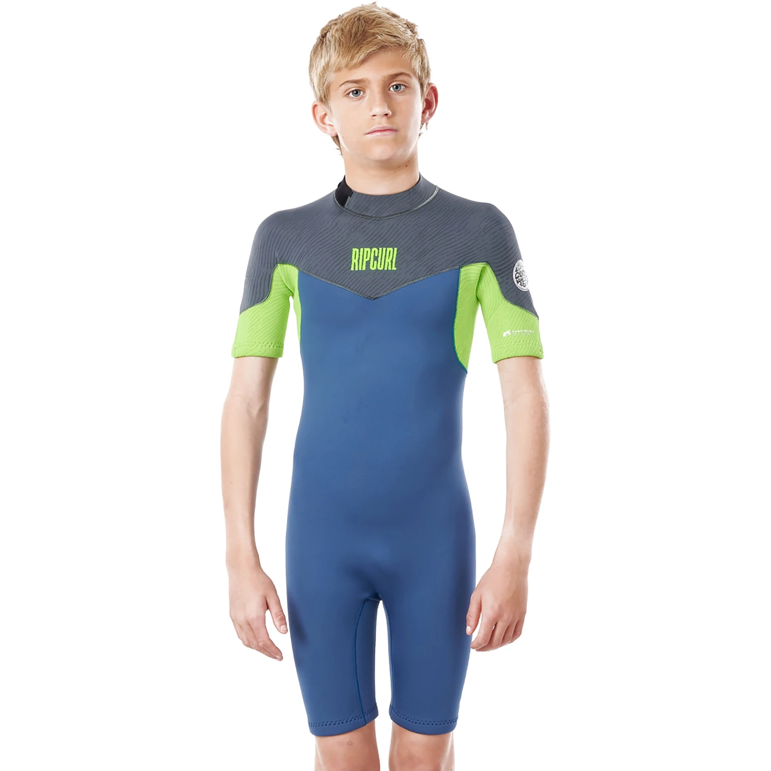Rip Curl Junior Dawn Patrol 3/2mm Shorty Wetsuit - Blue Grey WSP8BJ 1 Rip Curl Junior Dawn Patrol 3/2mm Shorty Wetsuit - Blue Grey WSP8BJ