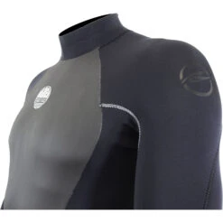 Alder Stealth 3/2mm Blindstitched Backzip Wetsuit - Black -Mystic Store stealth mens full blk sliver detail 386